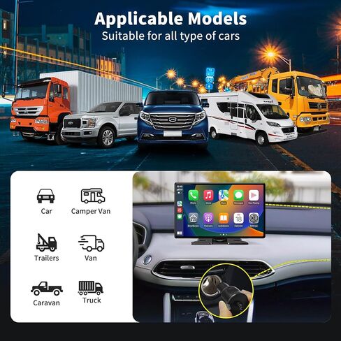 Wireless Carplay 11.3" A pple Carplay Screen for Car with 4K Dash Cam 1080P Backup Camera, Car Stereo for Carplay & Android Auto GPS Navigation/Bluetooth/Mirror Link/Voice Control/AUX/FM/Siri in Kuwait