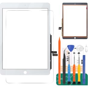 قطعة بديلة للشاشة لجهاز iPad 10.2 بوصة iPad 7 2019 A2197 A2198 A2200 تعمل باللمس مع زجاج أمامي أبيض + لاصق مثبت مسبقًا + مجموعة أدوات in Kuwait