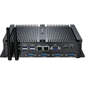 KINGDEL Powerful Mini Desktop Computer, Fanless Industrial PC, i5 Dual Core CPU, 8GB RAM 128GB SSD, 2xNICs, 4xUSB 3.0, 4xCOM RS232, HD Port, Metal Case, WF, Silent Working in Saudi Arabia