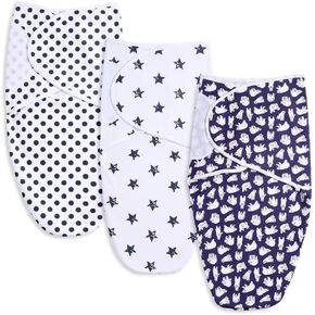 Soft and Adjustable Baby Swaddle Wrap - Pack of 1 - Perfect for Newborns up to 3 Months - Safe and Comfortable Sleep Sack (black-1pack) in Kuwait