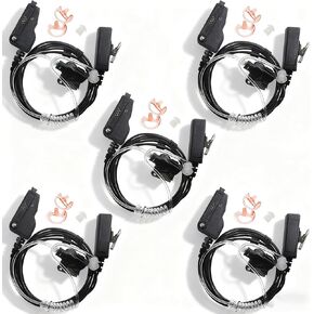 سماعة أذن مع ميكروفون PTT متوافقة مع كينوود NX-200 NX-210 NX-3300 TK-3180 NX5200 TK-5210 NX-5300-K2 NX-300 P25 ​​K2 جهاز اتصال لاسلكي أنبوب ملفوف بطول 3 أقدام مع سماعات أذن عازلة للضوضاء in Kuwait