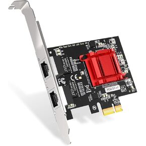 بطاقة شبكة PCIe مزدوجة المنفذ بسرعة 1 جيجابت في الثانية مع شريحة Intel 82576، ومحول جيجابت إيثرنت متقارب، وبطاقة PCI Express NIC بمنفذين RJ45 لدعم الخادم Windows/Windows Server/Linux/Freebsd/DOS in Kuwait