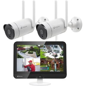 كاميرا أمان لاسلكية Kittyhok 3MP خارجية/داخلية، كاميرا أمان WiFi سلكية 2K، صوت ثنائي الاتجاه، كشف الحركة، مقاومة للطقس، حزمة CM3N مع نظام NVR للأمان اللاسلكي KNS38 10CH مع شاشة in Kuwait