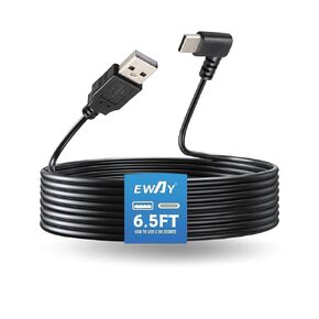 سلك طاقة EWAY USB C Dash Cam (6.5FT/2M)، كابل USB-A 2.0 إلى 90 درجة من النوع C يتطلب إدخال 2.5 أمبير، مزود طاقة بديل USBC لكاميرا تسجيل مسجل لوحة أجهزة القياس الأمامية ومرآة الرؤية الخلفية in Kuwait