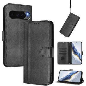 حافظة هاتف Galaxy A17 5G، غطاء جلدي قابل للطي من مادة TPU مع حزام معصم حامل للبطاقات لهاتف Samsung A17 (أسود) in Kuwait