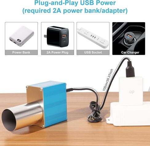 PANO-MOUNTS 5V USB منفاخ مروحة في الهواء الطلق سرعة قابلة للتعديل 3000-10000 دورة في الدقيقة مع تصميم رأس مستدير للشواء والتخييم والشواية وموقد الخشب والموقد الفحم ومعدات الطبخ نار المخيم in Kuwait