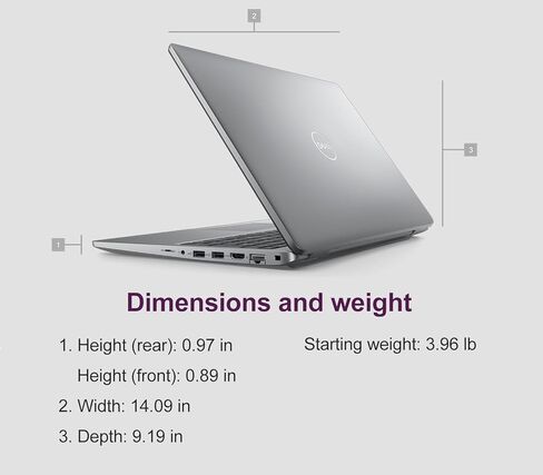 كمبيوتر محمول Dell Precision 3591 Mobile Workstation AI PC (15.6 بوصة FHD، Intel 16-Core Ultra 7 165H، ذاكرة وصول عشوائي DDR5 سعة 64 جيجابايت، 2 تيرابايت SSD، NVIDIA RTX 1000 Ada 6 جيجابايت) للأعمال والهندسة وThunderbolt 4 وIST HUB وWin 11 Pro in Kuwait