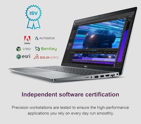 كمبيوتر محمول Dell Precision 3591 Mobile Workstation AI PC (15.6 بوصة FHD، Intel 16-Core Ultra 7 165H، ذاكرة وصول عشوائي DDR5 سعة 64 جيجابايت، 2 تيرابايت SSD، NVIDIA RTX 1000 Ada 6 جيجابايت) للأعمال والهندسة وThunderbolt 4 وIST HUB وWin 11 Pro in Kuwait