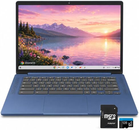 كمبيوتر محمول Lenovo IdeaPad Slim 3 Chromebook، كمبيوتر محمول بشاشة لمس 14 بوصة FHD IPS، MediaTek Kompanio 520، ذاكرة الوصول العشوائي 4 جيجابايت، 64 جيجابايت eMMC + 128 جيجابايت SD، عمر البطارية 13.5 ساعة، كمبيوتر محمول للأعمال لدراسة العمل، Abyss Blue in Kuwait