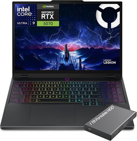 كمبيوتر محمول للألعاب Lenovo Legion 5i مقاس 15.1 بوصة، شاشة OLED 2.5K WQXGA PureSight 165 هرتز، Intel Core Ultra 9-275HX، NVIDIA GeForce RTX 5070، ذاكرة الوصول العشوائي 32 جيجابايت، 1 تيرابايت SSD، Wi-Fi 7، إضاءة خلفية RGB، Windows 11، مع محرك أقراص ثابتة in Kuwait