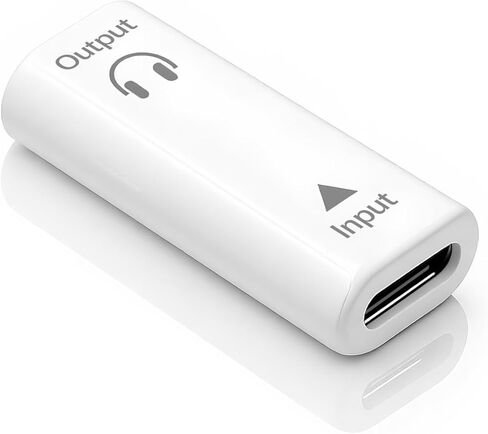 Poyiccot USB Type C to 3.5mm Headphone Jack Adapter 2Pack, USB C Female to 3.5mm Female Audio Adapter, Aux to USB C Headphone HiFi Stereo DAC Connector for iPhone 15, Galaxy, Laptop, White in Kuwait