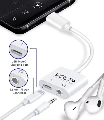 محول USB-C إلى 1/8 بوصة Aux متوافق مع Amazon Fire HD 8 (2020) يمكن أن يتكيف مع منفذ سماعة الرأس العادي مقاس 3.5 مم مع إمكانية الشحن السريع في وقت واحد! in Kuwait