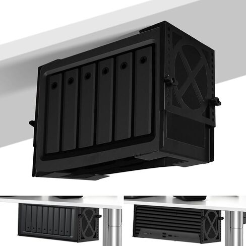 Adjustable Under Desk Mini PC Mount Bracket Holder for PCS or NAS,Heavy-Duty Adjustable Under Desk Mount for Desktop NAS 1/2/4(Network Attached Storage),CPU,Mini PC,UPS,SFF Desktop Tower,Xbox Series X in Kuwait