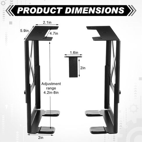 Adjustable Under Desk PC or NAS Mount Bracket Holder up to 22 Lbs Compatible with Desktop NAS CPU UPS Small Form Factor Tower in Kuwait