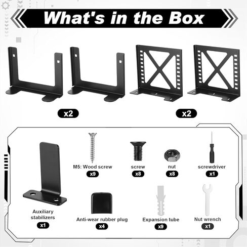 Adjustable Under Desk PC or NAS Mount Bracket Holder up to 22 Lbs Compatible with Desktop NAS CPU UPS Small Form Factor Tower in Kuwait