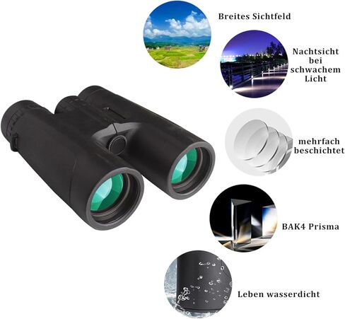 Outdoor Portable Bird Watching Binoculars, Fast Focus HD Fogproof, Waterproof, for Adults, 10 x 42 cm in Kuwait
