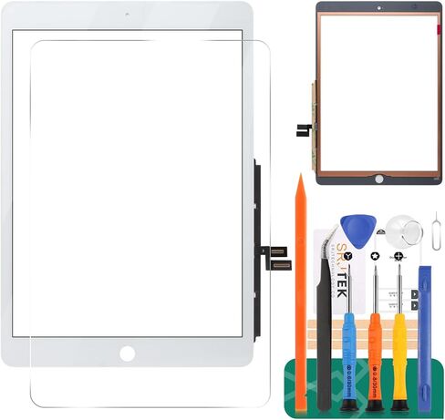 قطعة بديلة للشاشة لجهاز iPad 10.2 بوصة iPad 7 2019 A2197 A2198 A2200 تعمل باللمس مع زجاج أمامي أبيض + لاصق مثبت مسبقًا + مجموعة أدوات in Kuwait