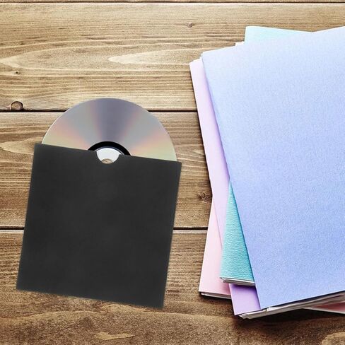 BESTYASH 20pcs Kraft Paper CD DVD Sleeves Envelopes Dark Storage Bags for Home and Office Organization in Kuwait
