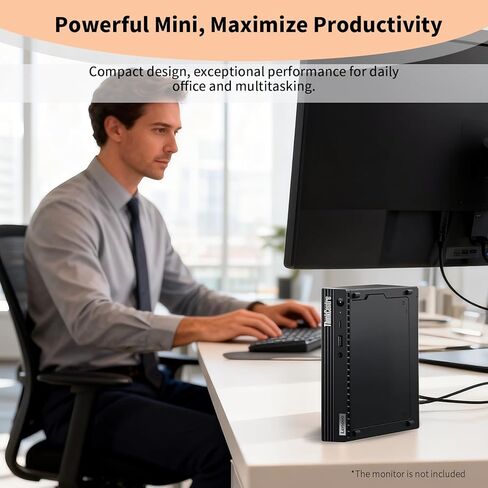 Lenovo ThinkCentre M75q Tiny Business Desktop, AMD Ryzen 5 Pro 5650GE, 16GB RAM, 512GB SSD, Support 2-Monitor 4K, HDMI, DP, Wi-Fi 6, Wired KB & Mouse, Windows 11 Pro, Bundle ADATA 64GB Flash Drive in Saudi Arabia