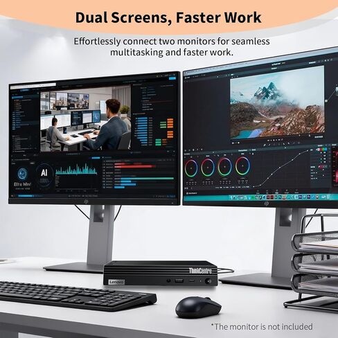 Lenovo ThinkCentre M75q Tiny Business Desktop, AMD Ryzen 5 Pro 5650GE, 16GB RAM, 512GB SSD, Support 2-Monitor 4K, HDMI, DP, Wi-Fi 6, Wired KB & Mouse, Windows 11 Pro, Bundle ADATA 64GB Flash Drive in Saudi Arabia