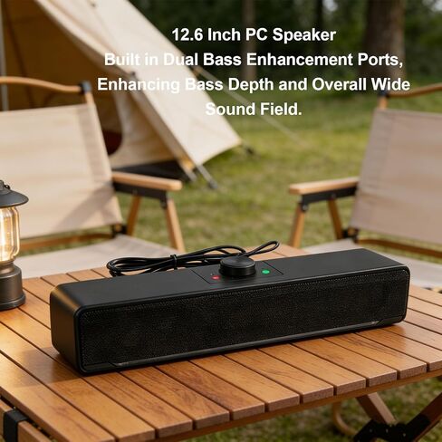 Zopsc 12.6 Inch Dual Bass Bluetooth 5.0 Computer Speakers with RGB Lighting Knob Volume Control for PC Laptop Gaming Music Movies in Kuwait