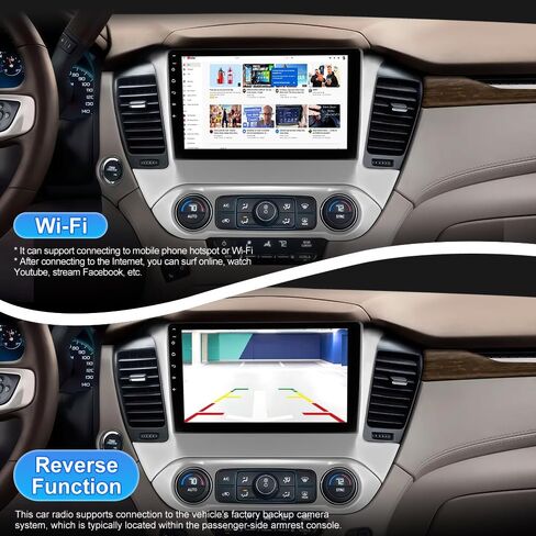 راديو سيارة 10.1 بوصة 8 النواة لسيارة Chevy Suburban Tahoe 2015-2019 (4GB+64GB)، ستيريو Android 15 مع CarPlay اللاسلكي Android Auto FM AM BT GPS SWC in Kuwait