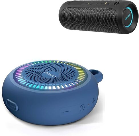 مكبر صوت محمول، مكبر صوت بلوتوث لاسلكي، IPX7 مقاوم للماء، صوت ستيريو عالي 25 وات، تقنية Bassboom، ميكروفون مدمج، وقت تشغيل 16 ساعة مع أضواء للمنزل الخارجي in Kuwait