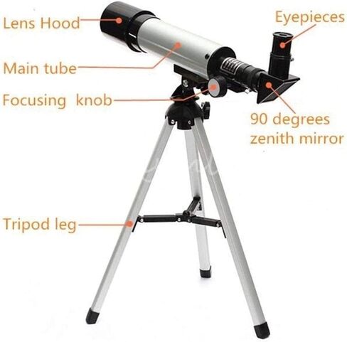 Telescopes for Adults Astronomy, High l Telescope Astronomical with Tripod Telescopic Monocular Refractor Space ng Scope F36050Mgold in Kuwait