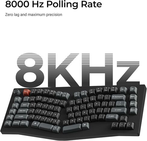 Keychron V10 Ultra 8K Wireless Mechanical Keyboard, 75% Alice Ergonomic Layout, 8000Hz 2.4GHz/Bluetooth 5.3/USB-C Wired, Hot-Swappable ZMK Custom Keyboard with Knob for Mac & Windows in Kuwait