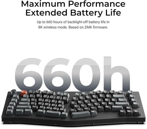 Keychron V10 Ultra 8K Wireless Mechanical Keyboard, 75% Alice Ergonomic Layout, 8000Hz 2.4GHz/Bluetooth 5.3/USB-C Wired, Hot-Swappable ZMK Custom Keyboard with Knob for Mac & Windows in Kuwait
