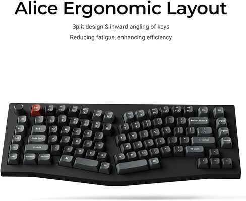 Keychron V10 Ultra 8K Wireless Mechanical Keyboard, 75% Alice Ergonomic Layout, 8000Hz 2.4GHz/Bluetooth 5.3/USB-C Wired, Hot-Swappable ZMK Custom Keyboard with Knob for Mac & Windows in Kuwait