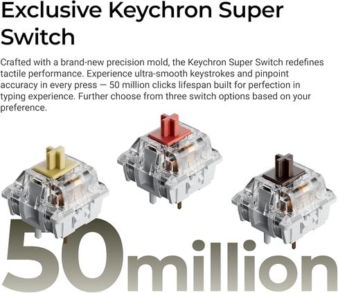 Keychron C1 Pro 8K QMK Wired Custom Mechanical Keyboard, TKL Layout Launcher Support with Hot-Swappable Super Brown Switch, PBT Keycaps Compatible for Mac Windows Linux in Kuwait