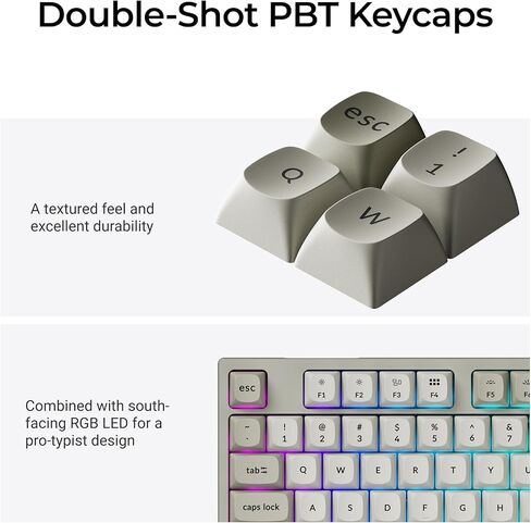 Keychron C1 Pro 8K QMK Wired Custom Mechanical Keyboard, TKL Layout Launcher Support with Hot-Swappable Super Brown Switch, PBT Keycaps Compatible for Mac Windows Linux in Kuwait