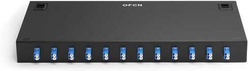 1U 19 inches Racks Cabinet LC-UPC 24 Ports Rack Mount Fiber Termination Box Include 12 pcs LC SM Duplex adaptors, 1pc 24 cores Splice Tray 24 pcs Singlemode Pigtails 1M Cables Spool, Accessories in Kuwait