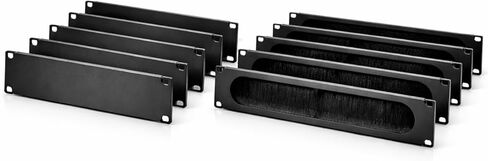 2U 19 Inch Rack Panel |Brush Cable Management or Solid Blank Filler| Heavy Duty 1.2mm Black Steel for Server Racks, Network Cabinets, IDF & Data Centers (Pack of 10) (2U Brush Panels) in Kuwait