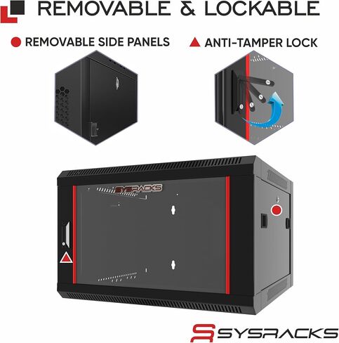 6U Wall Mount Home Lab Server Rack – 19" Locking Network Cabinet, 18" Deep Empty Rack Enclosure for Routers, NAS, Switches and Home Network Equipment in Kuwait
