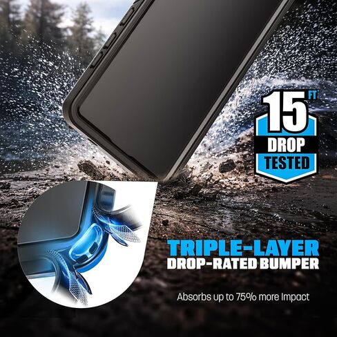 Encased for Samsung Galaxy S26 Ultra Phone Case with Belt Clip Holster - 360° Full-Body Protection with Built-in Screen Protector, Black in Kuwait
