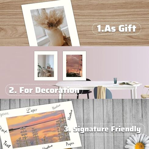 10 Pack 5x7 Ivory Picture Mats, 4 Ply Thickness Frame Mattes for 4x6 Photo, Photo Mat with Core Bevel Cut, for Frames/Artwork/Print/Pictur in Kuwait