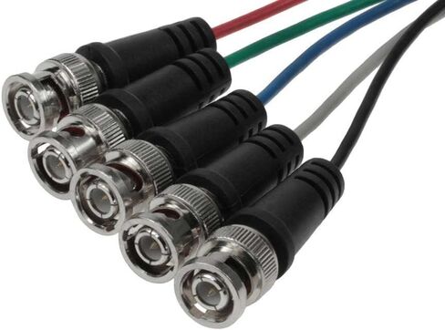 AYA 6Ft (6 Feet) Coaxial HD15 VGA to 5 BNC RGBHV Male to Male Cable with Ferrites in Kuwait