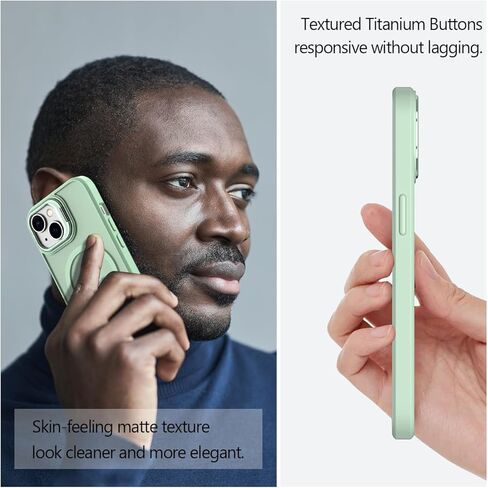 Nvollnoe for iPhone 15 Case Compatible with MagSafe Military Grade Shockproof Heavy Duty Protective Adjustable Kickstand Matte Semi Clear Phone Case for iPhone 15(Mint) in Kuwait