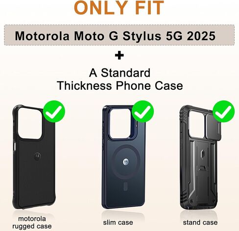 ykooe Holster for Moto G Stylus 5G 2025, Horizontal Nylon Cell Phone Belt Card Holder Pouch with Clip for Men, Magnetic Closure, Sturdy Build, Reliable Everyday Protection, Black in Kuwait