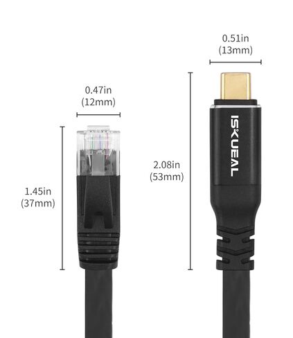 USB C إلى إيثرنت قابل للسحب بطول 6 أقدام، سلك من النوع C إلى RJ45، شبكة جيجابت LAN لأجهزة MacBook Pro، iPad Pro، الهاتف الذكي، الكمبيوتر المحمول، الكمبيوتر الشخصي، حزمة واحدة in Kuwait