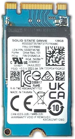 محرك أقراص الحالة الصلبة 128 جيجابايت SSD NVMe PCIe M.2 2242 KBG40ZMT128G SSS0T35790 22 مم × 42 مم (OEM) in Kuwait