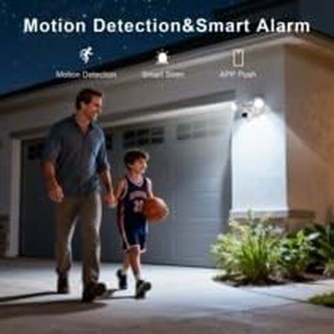 Swann 4K Floodlight Security Camera,Security Camera Outdoor with a 32GB Micro SD Card, 2-Way Talk, 2600 Lumens, Motion Detection, Color Night Vision, Wired, Waterproof in Kuwait