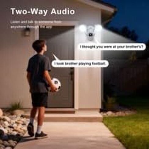 Swann 4K Floodlight Security Camera,Security Camera Outdoor with a 32GB Micro SD Card, 2-Way Talk, 2600 Lumens, Motion Detection, Color Night Vision, Wired, Waterproof in Kuwait