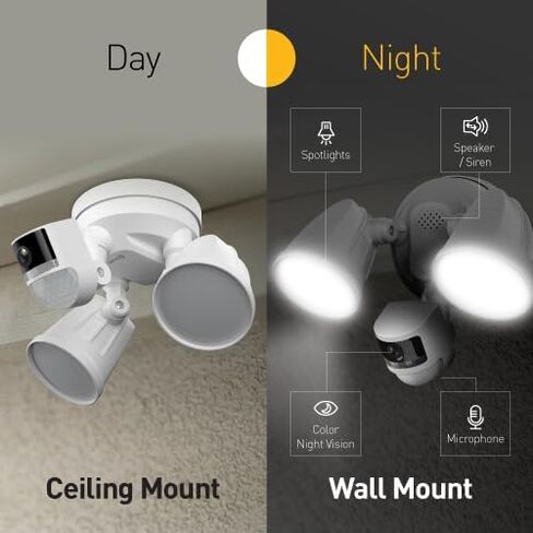 Swann 4K Floodlight Security Camera,Security Camera Outdoor with a 32GB Micro SD Card, 2-Way Talk, 2600 Lumens, Motion Detection, Color Night Vision, Wired, Waterproof in Kuwait