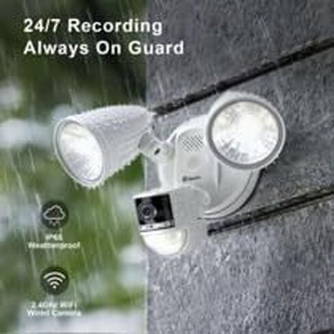 Swann 4K Floodlight Security Camera,Security Camera Outdoor with a 32GB Micro SD Card, 2-Way Talk, 2600 Lumens, Motion Detection, Color Night Vision, Wired, Waterproof in Kuwait