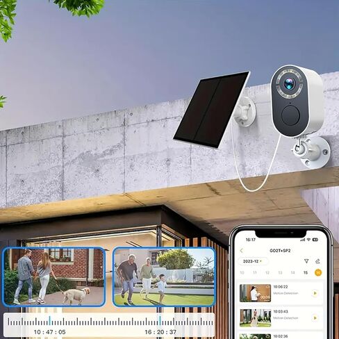 4MP QHD Solar Security Camera with WiFi, Full Color Night Vision, PIR Motion Detection, Two-Way Audio, IP66 Waterproof, 2.4GHz Indoor Outdoor Home Surveillance in Kuwait