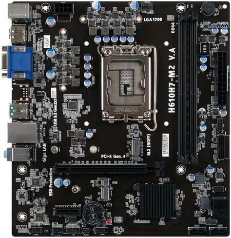 اللوحة الأم ECSIPC H610H7-M2 (الجيل الثاني عشر/ الثالث عشر/ الرابع عشر) مقبس LGA 1700، DDR4، Micro ATX، DDR4، 4 x USB3.2 Gen1 x1,1 PCI-E x16 Gen4، 4X SATA3، TPM، AMP in Kuwait