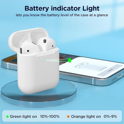 حافظة شحن بديلة لأجهزة AirPods الجيل الأول/ الثاني، حافظة شاحن لاسلكي لأجهزة Air Pod 1/2 Gen مع زر مزامنة بلوتوث، بدون سماعات أذن (منفذ على شكل حرف L) in Kuwait